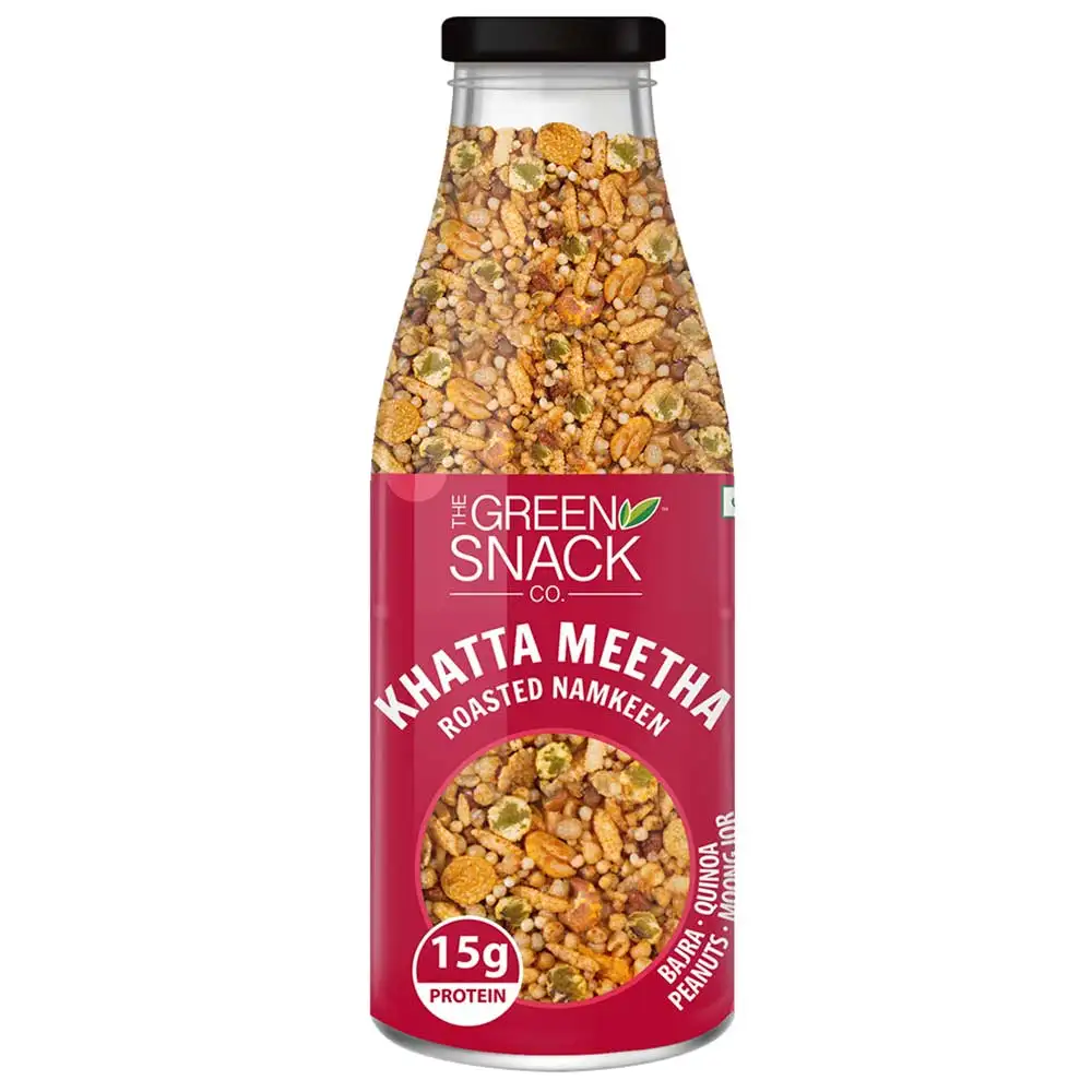 The Green Snack Co. Roasted Namkeen - Pack of 6,  Khatta Meetha  100 g