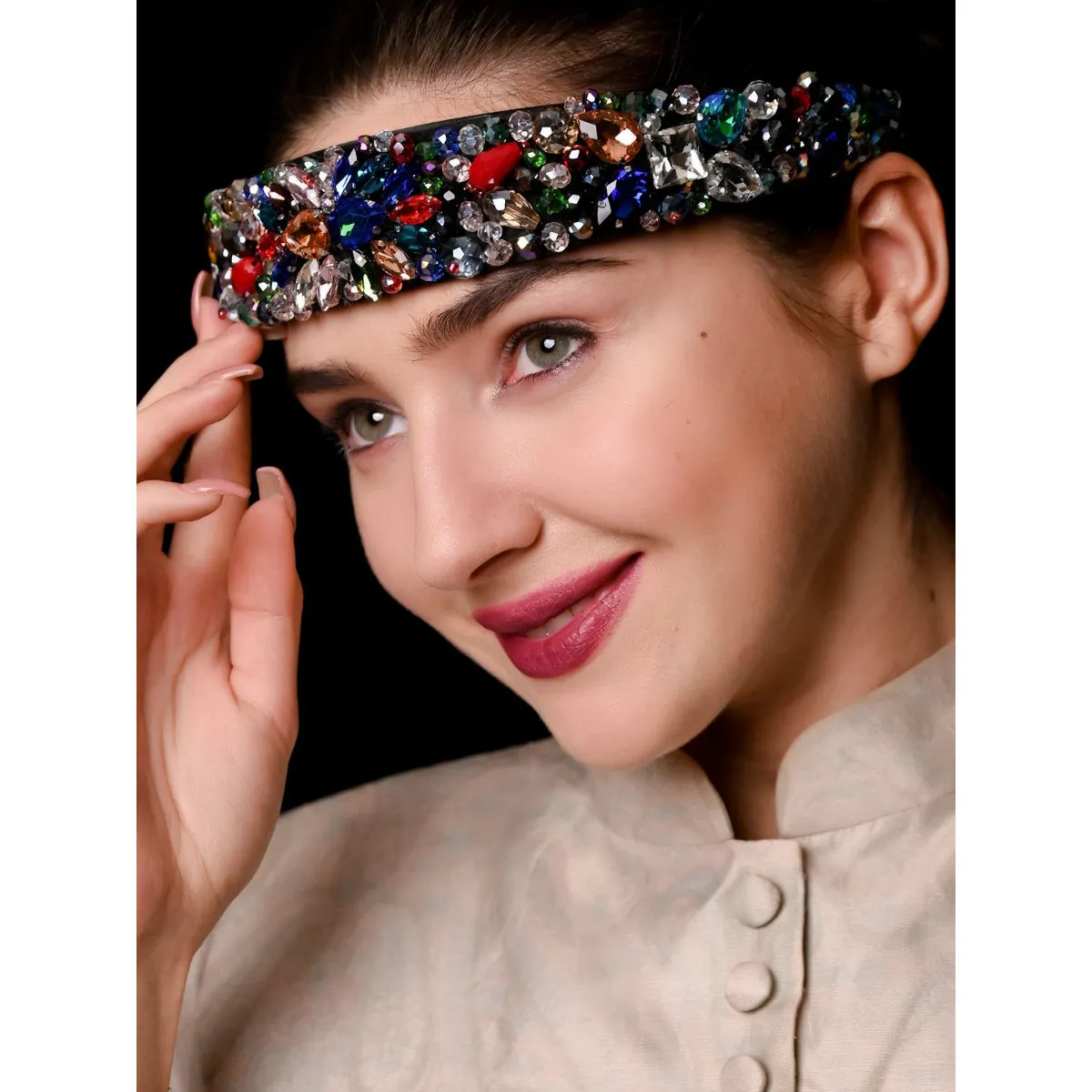 Odette Midnight Blue Crystals Hair Band