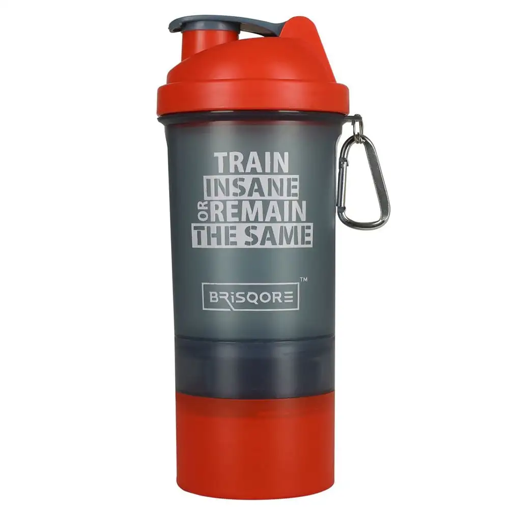 GHC 3-Compartment Shaker Bottle,  Red  600 ml