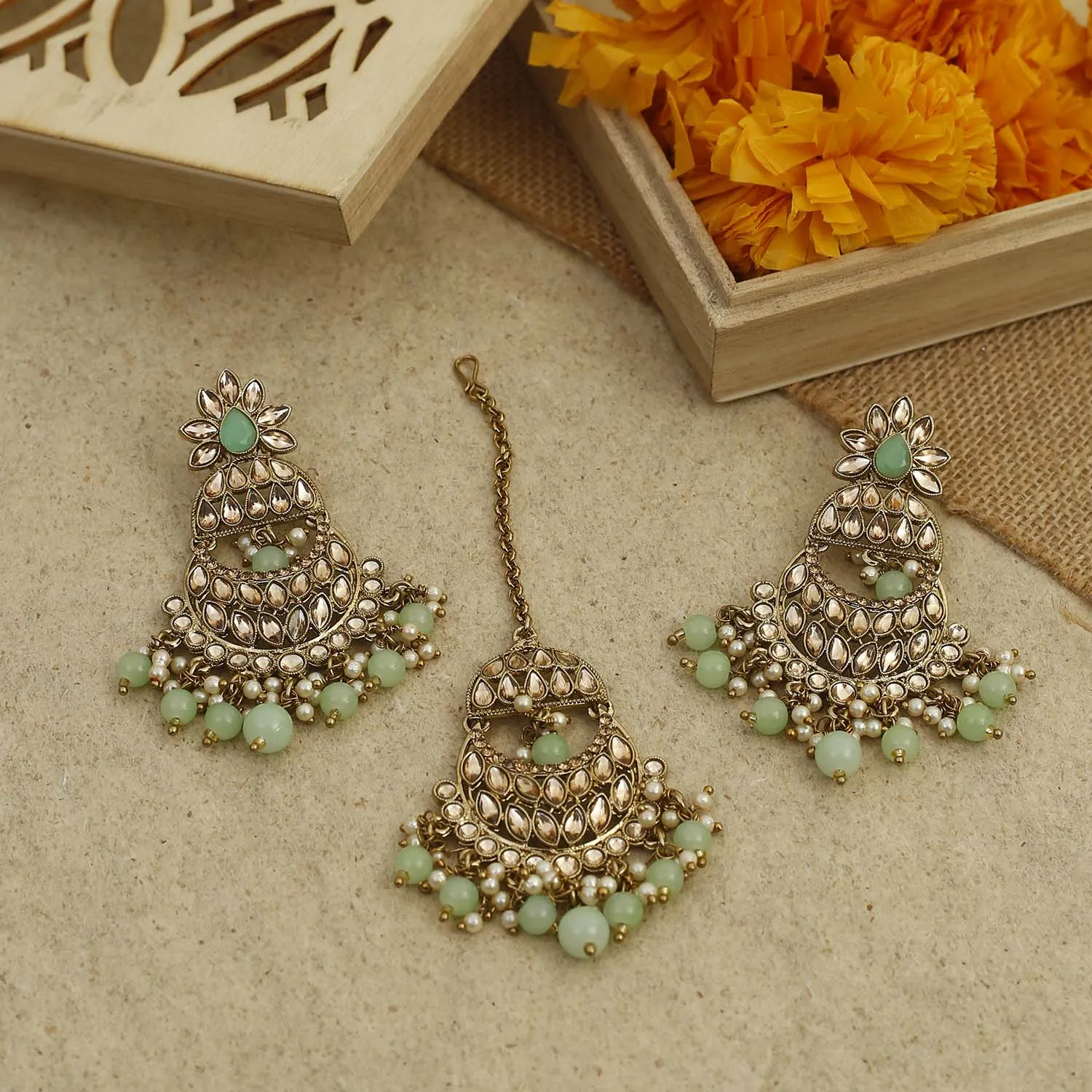 Bling Bag Mint Mahima Maang Tikka Set