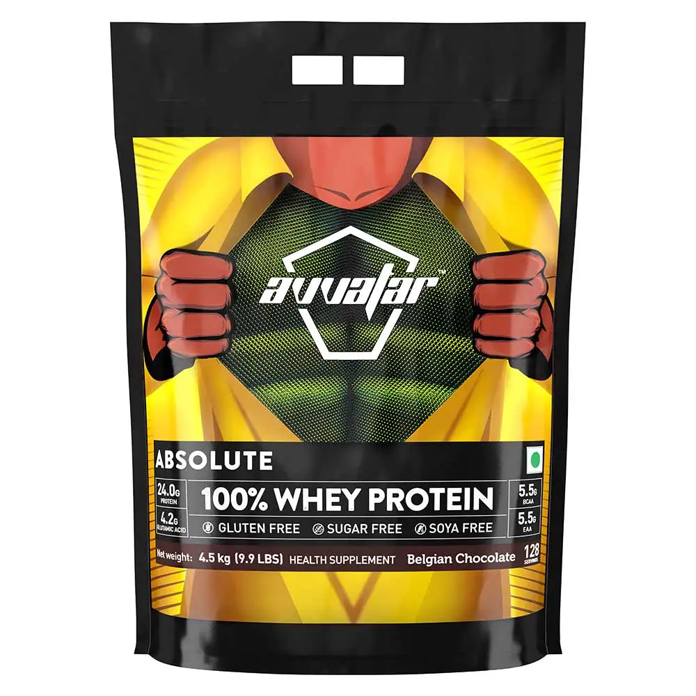 Avvatar Absolute 100% Whey Protein,  9.9 lb  Belgian Chocolate (Bag)