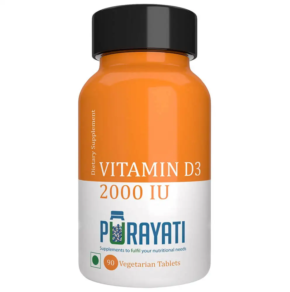 Purayati Vitamin D3 2000 IU,  90 tablet(s)  Unflavoured