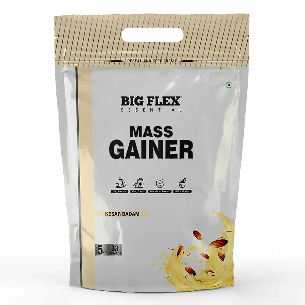 Big Flex Essential Mass Gainer,  11 lb  Kesar Badam