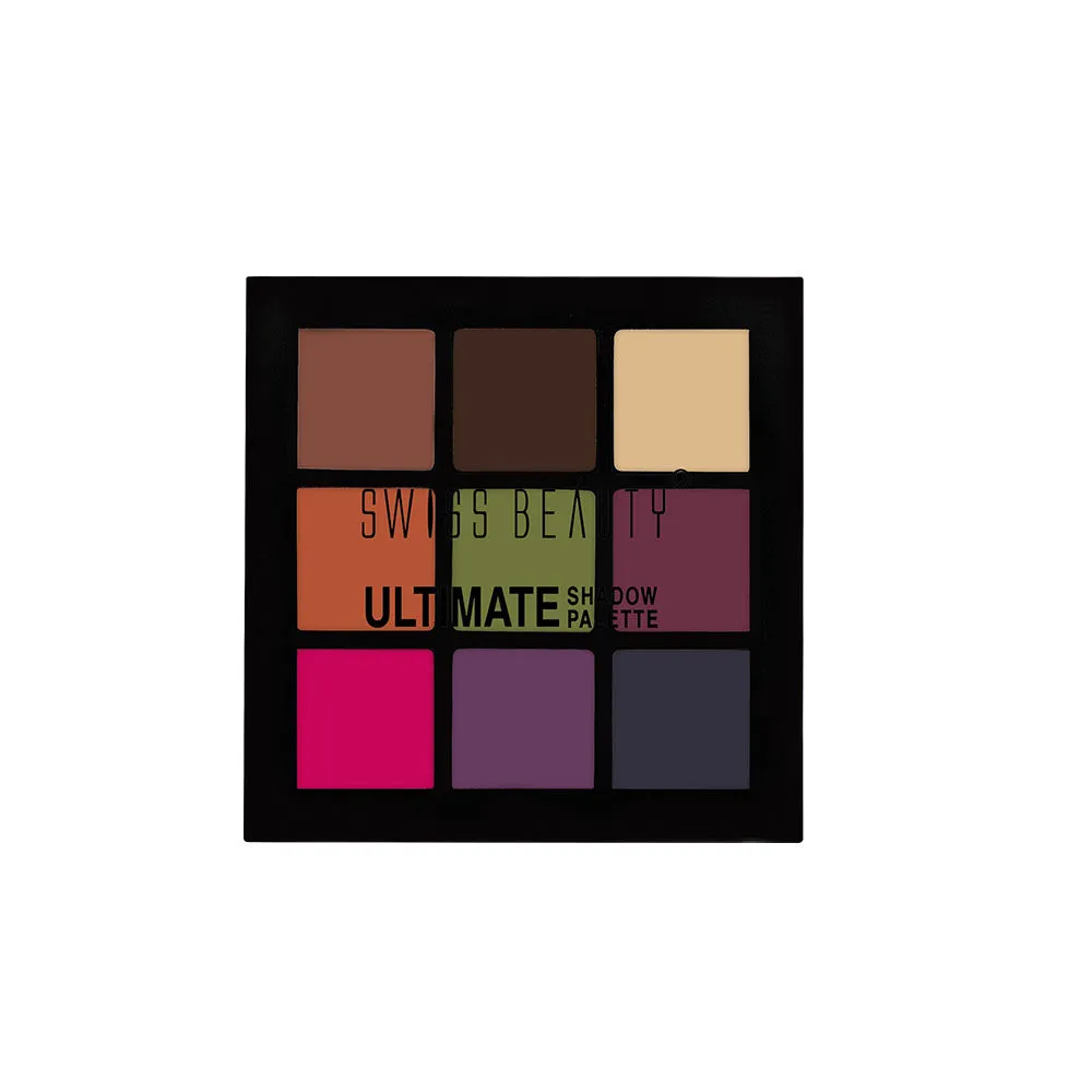 Swiss Beauty Ultimate 9 Pigmented Colors Eyeshadow Palette - Shade 08