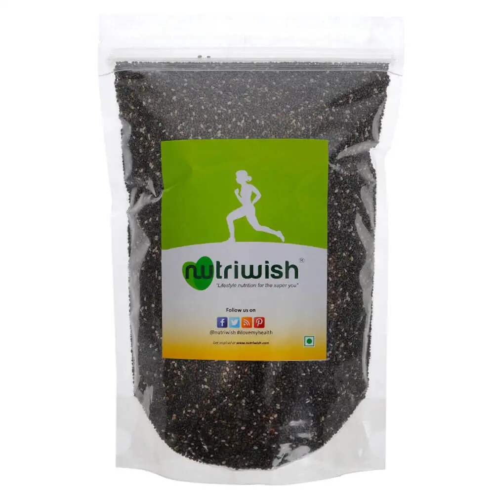 Nutriwish Black Chia Seeds,  0.5 kg  Unflavoured