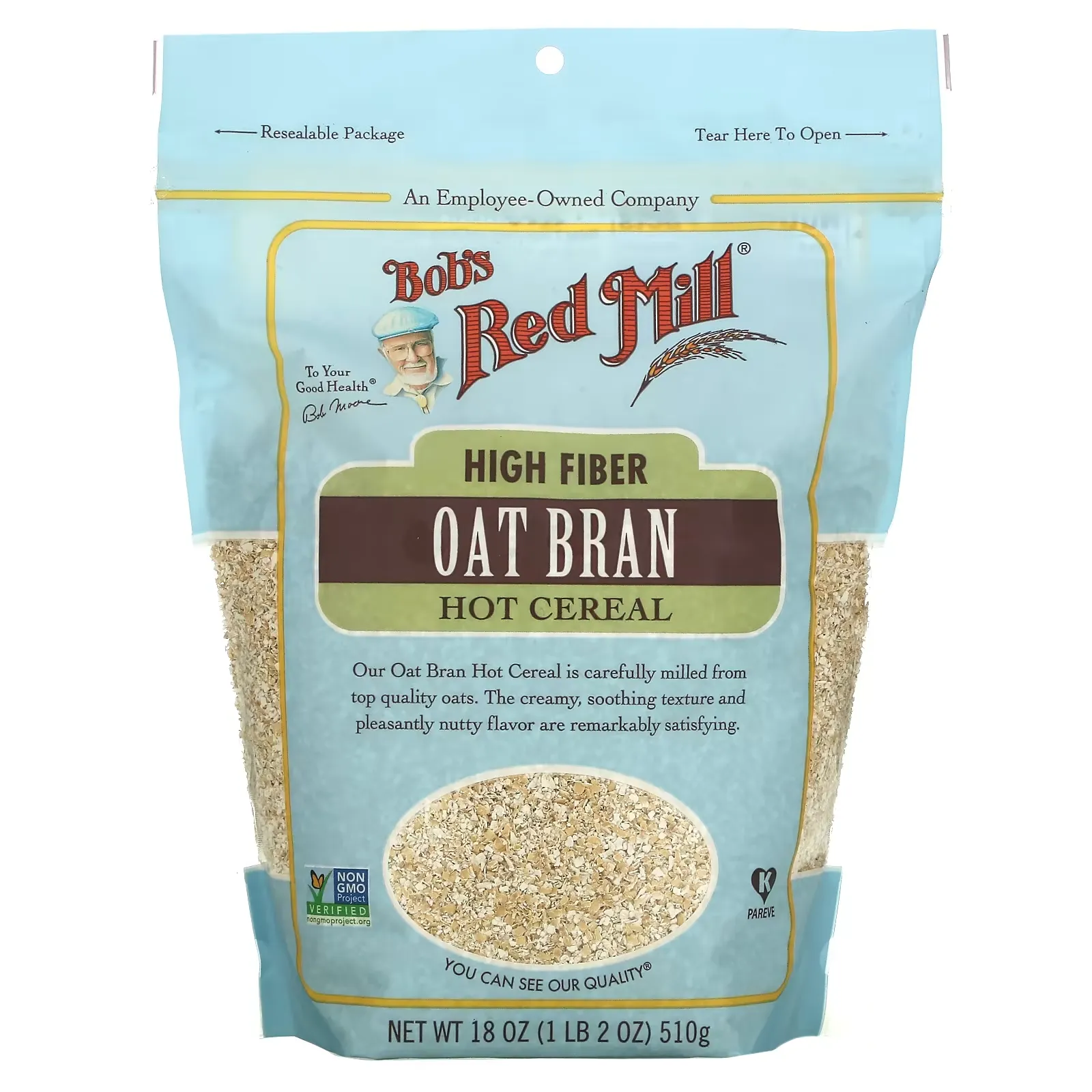 High Fiber Oat Bran Hot Cereal, 18 oz ( 510 g)