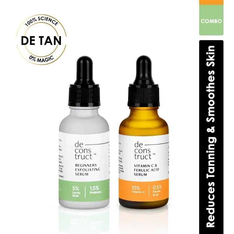 Deconstruct De Tan Combo - Beginners Exfoliating Serum + Vitamin C Serum