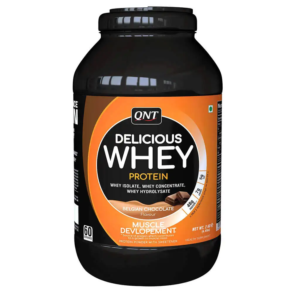 QNT Delicious Whey Protein,  4.4 lb  Belgian Chocolate