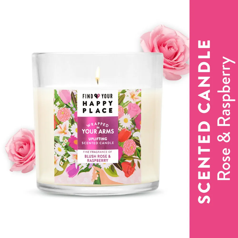 Find Your Happy Place - Wrapped In Your Arms Scented Candle Blush Rose & Raspberry