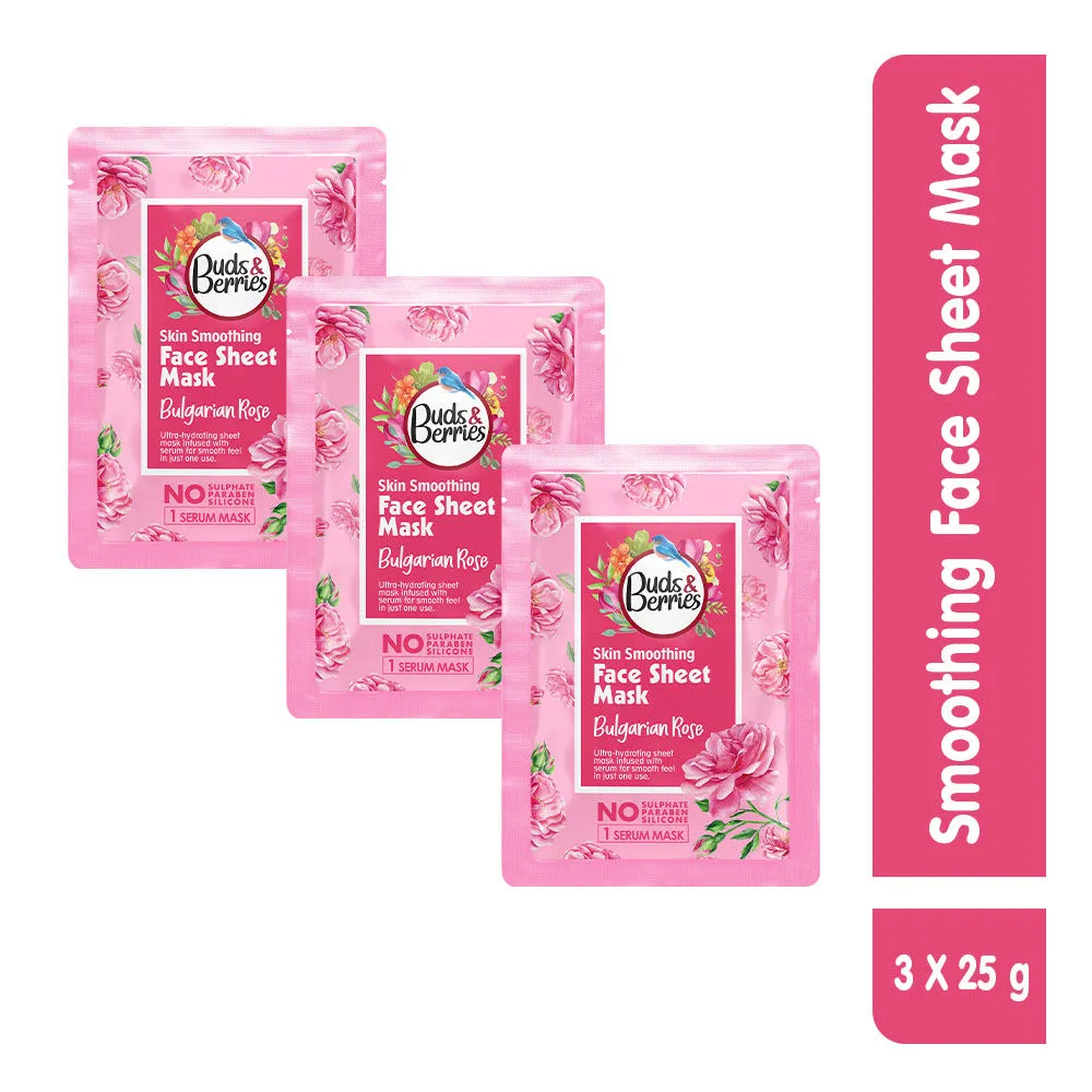 Buds & Berries Skin Smoothing Bulgarian Rose Ultra-Hydrating Facial Sheet Mask