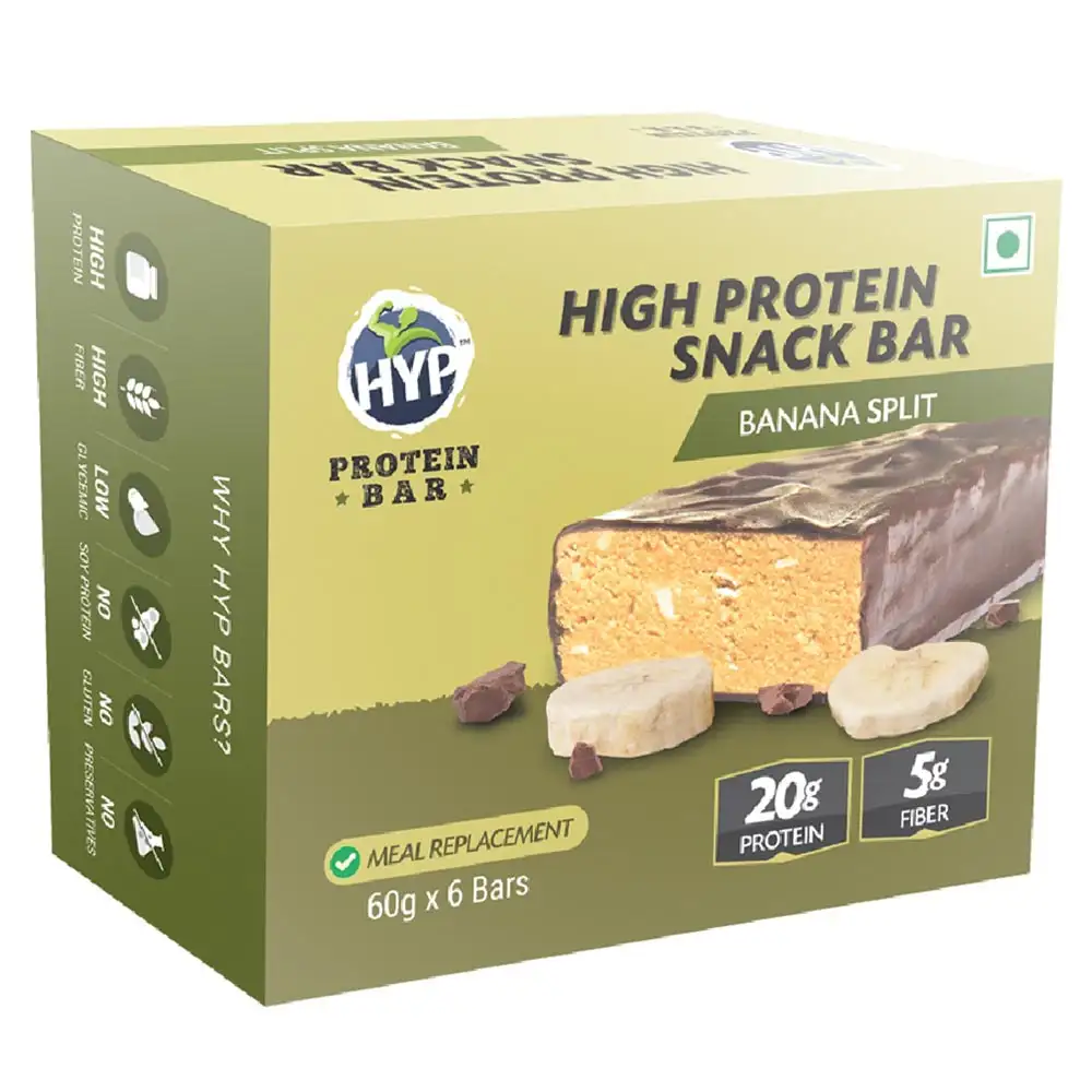 Hyp Whey Protein Bar (20g Protein),  6 bar(s)  Banana Split