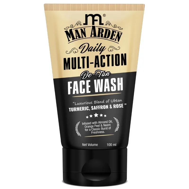 Man Arden Daily Multi-Action De-Tan Face Wash Ubtan Turmeric + Saffron + Rose