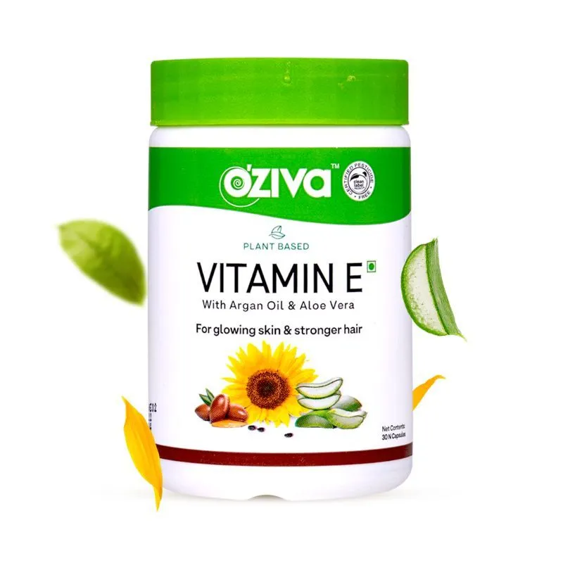 OZiva Plant Based Vitamin E(with Sunflower, Aloe vera & Argan oil) for Skin Glow & Strong Hair