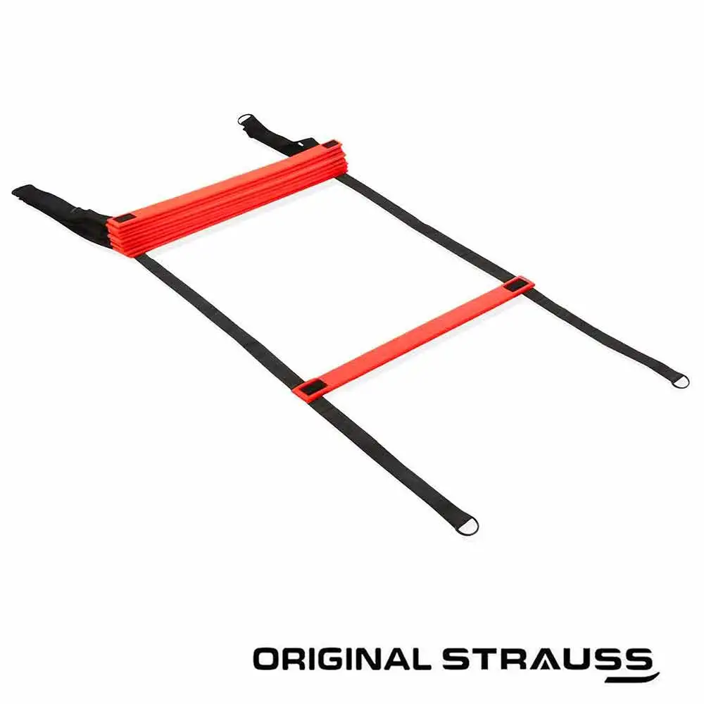 Strauss Adjustable Agility Ladder,  Red  Free Size