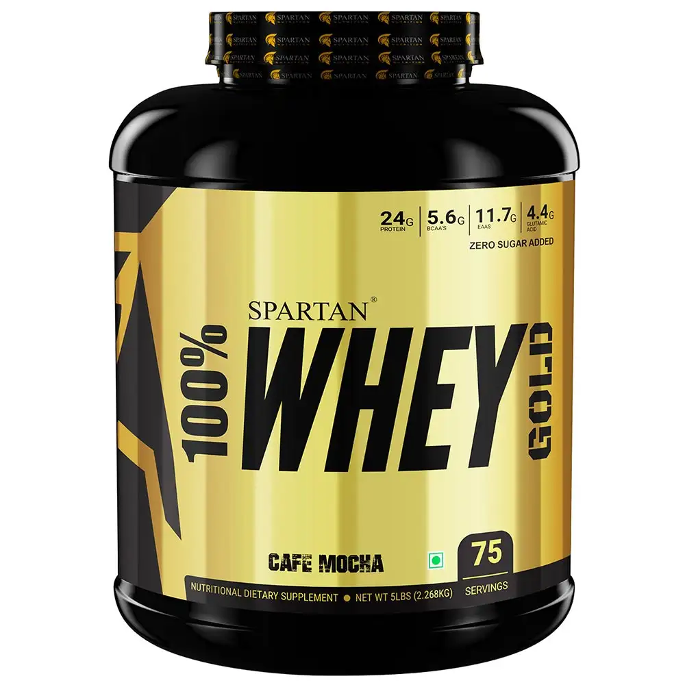 Spartan Nutrition 100% Whey Protein Gold Series,  5 lb  Cafe Mocha