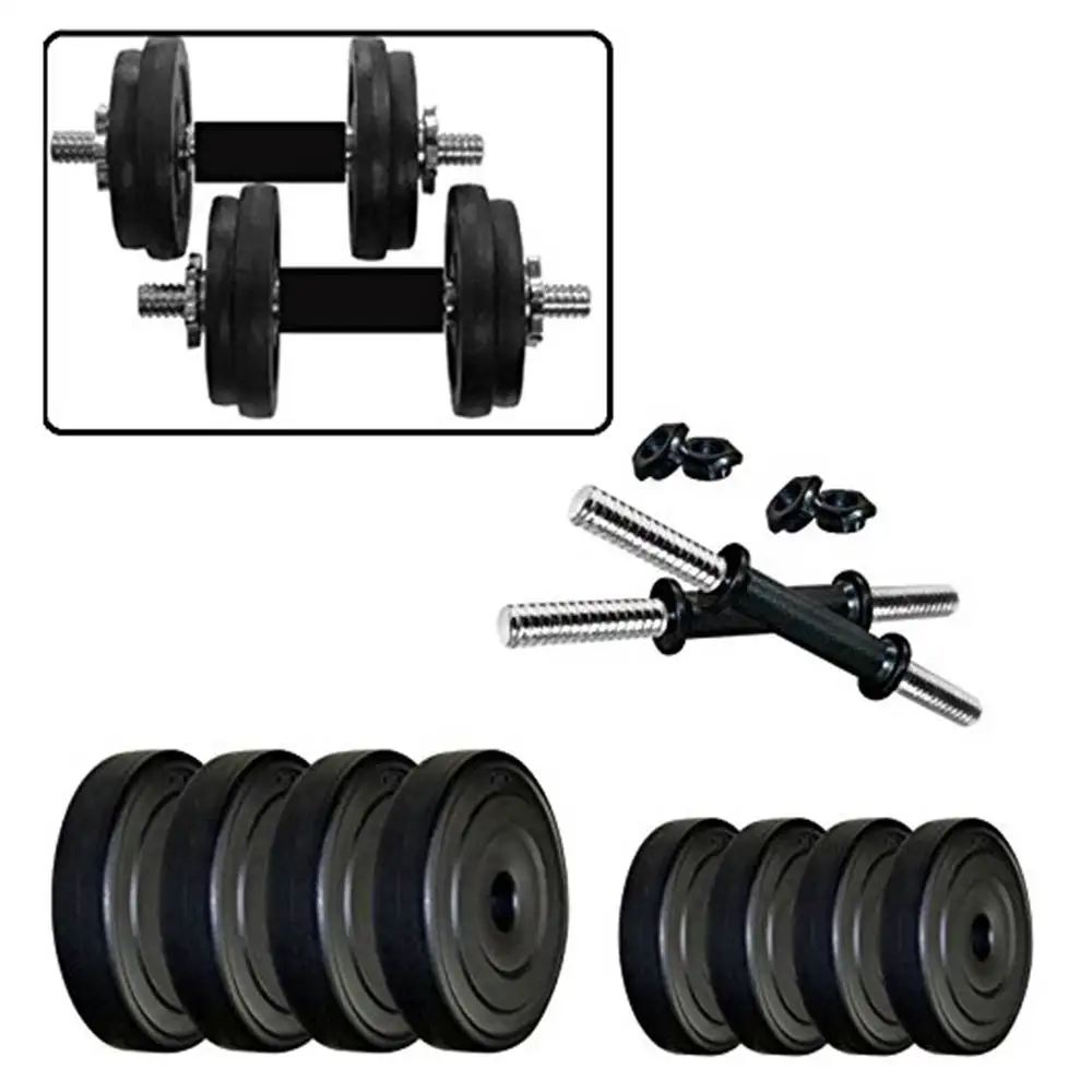 HUSTLE FITNESS 20kg PVC Dumbbells Set Combo