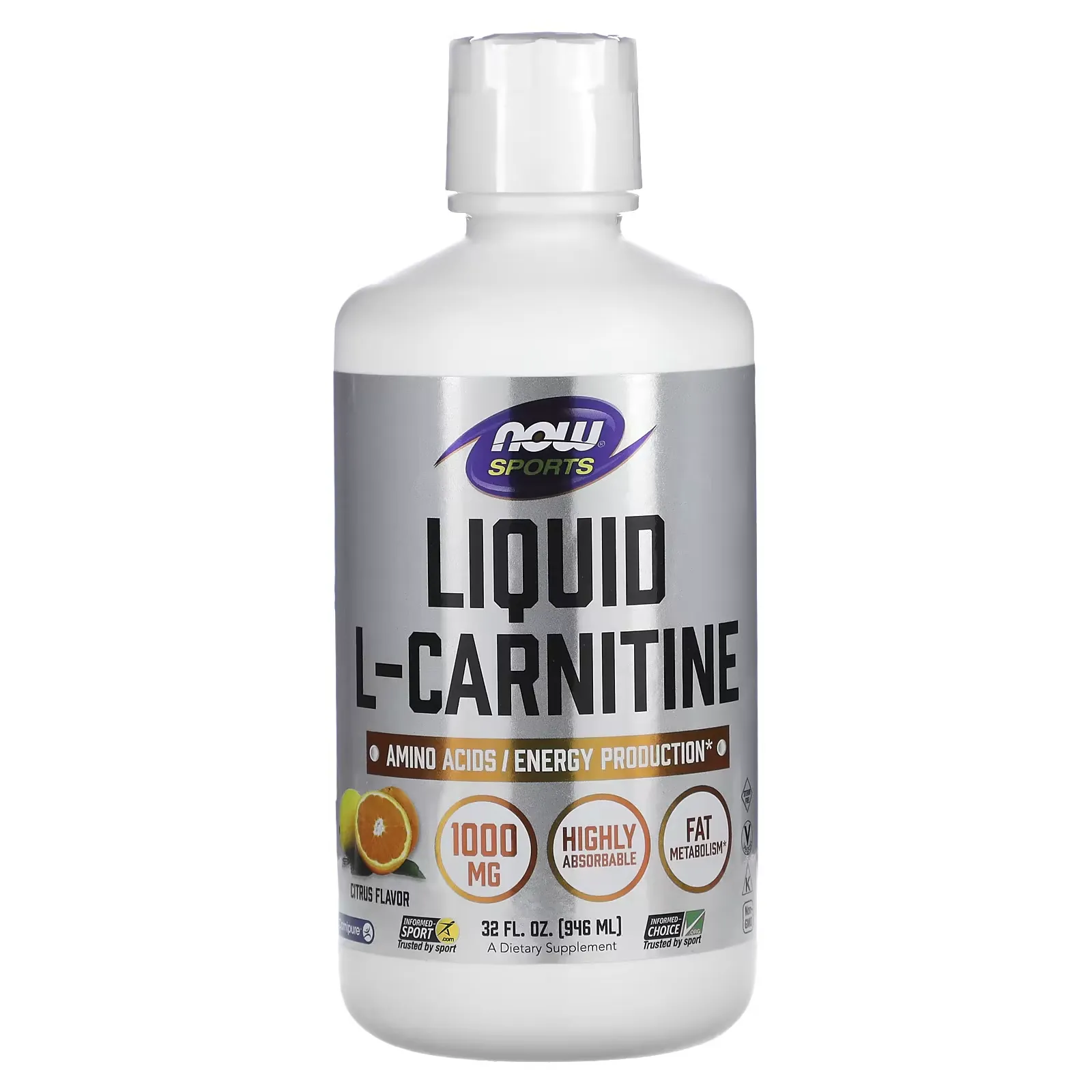 Sports, Liquid L-Carnitine, Citrus, 1,000 mg, 32 fl oz (946 ml)