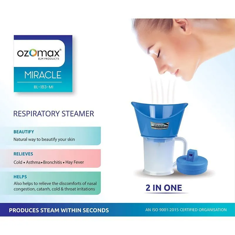 Ozomax Miracle Respiratory Steamer With 2 Attachment