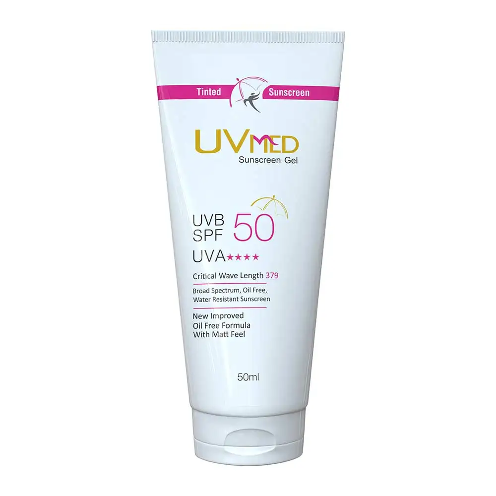 Uvmed Tinted Sunscreen Gel SPF 50,  50 ml  with Matt Feel