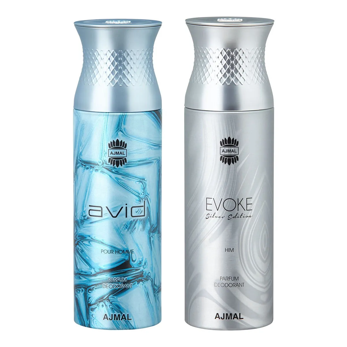 Ajmal Avid & Evoke Silver Edition Parfum Deodorant For Men - Pack Of 2