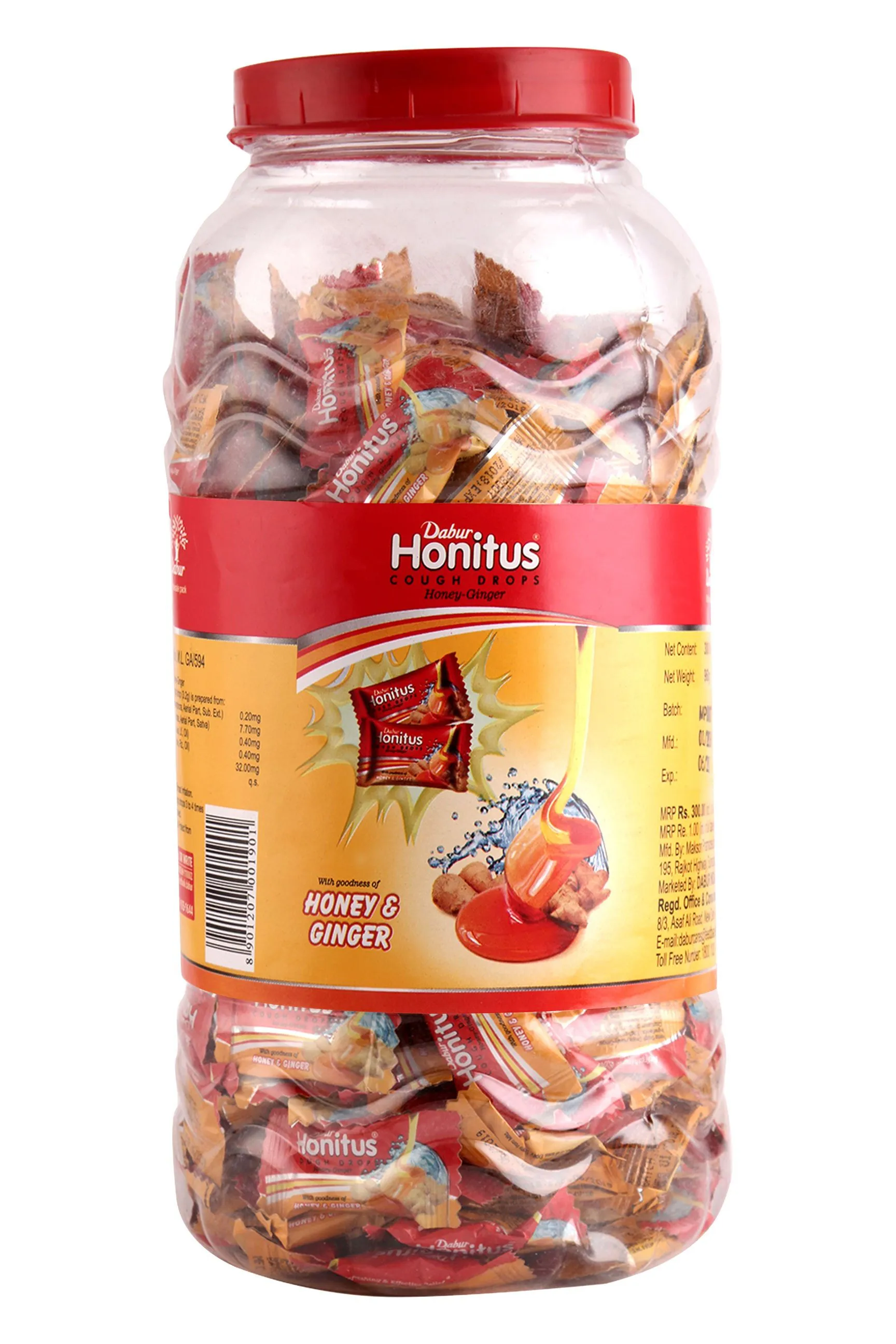 Dabur Honitus Lozenges Jar - 100 Count (Honey Ginger)