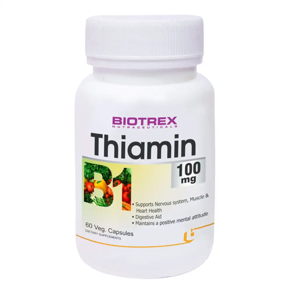 Biotrex Thiamin 100mg,  Unflavoured  60 veggie capsule(s)