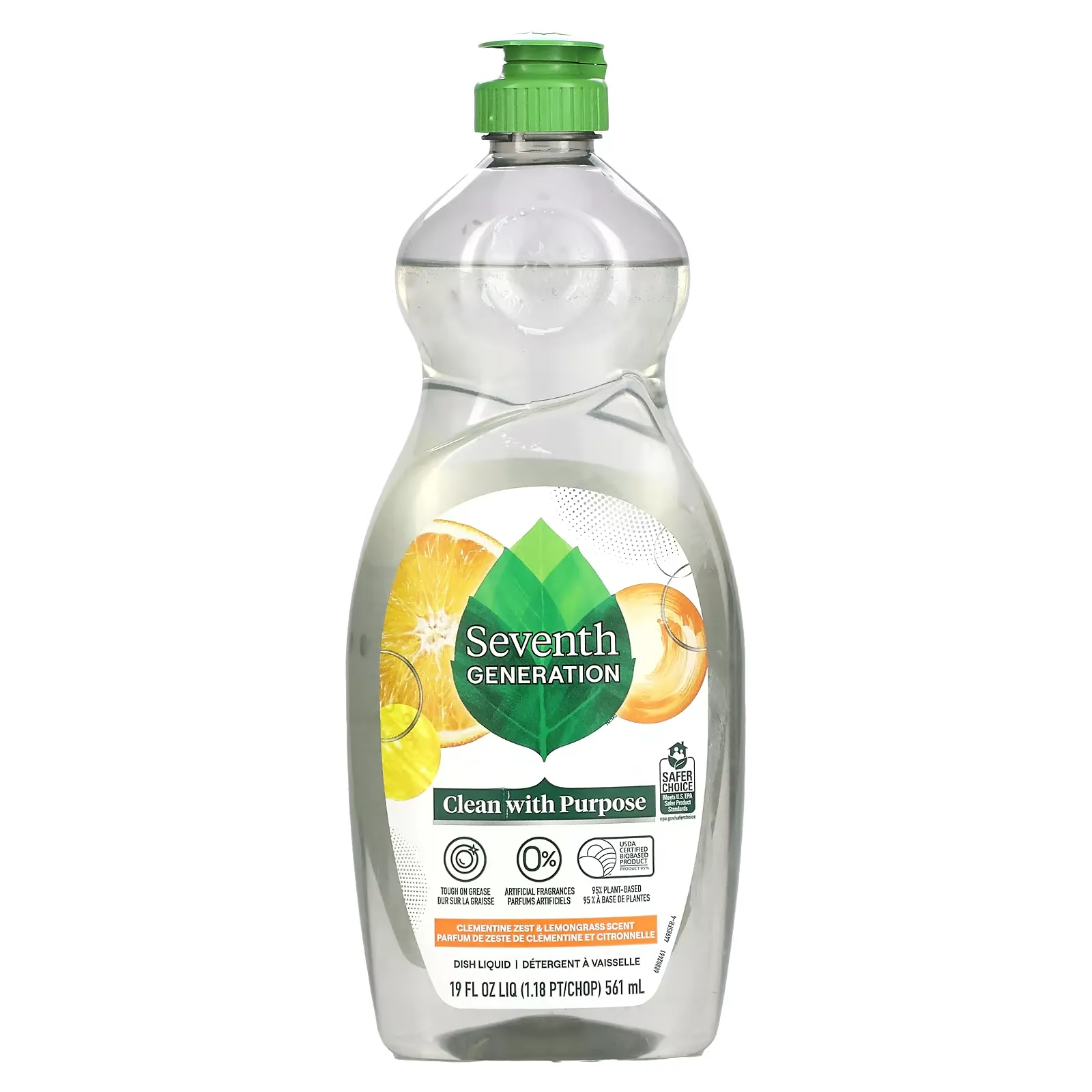 Dish Liquid, Clementine Zest & Lemongrass , 19 fl oz (561 ml)