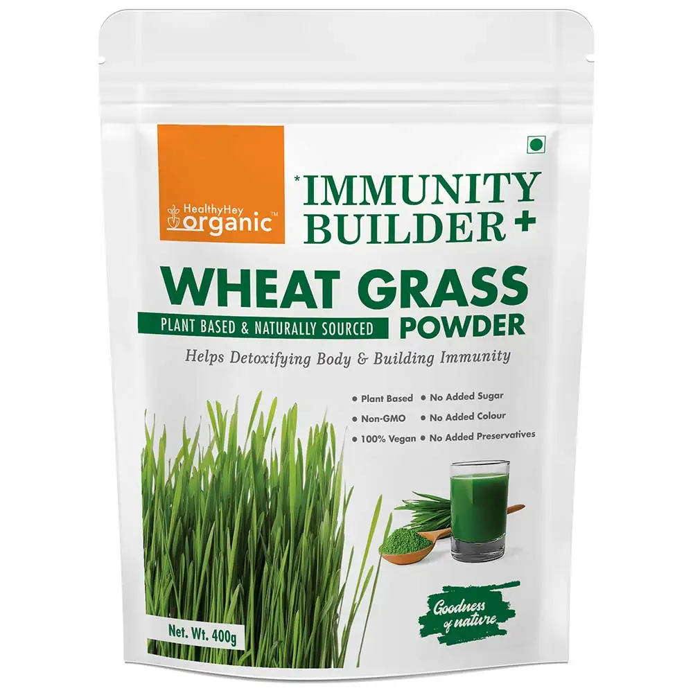 HealthyHey Nutrition Organic Wheat Grass Powder,  400 g