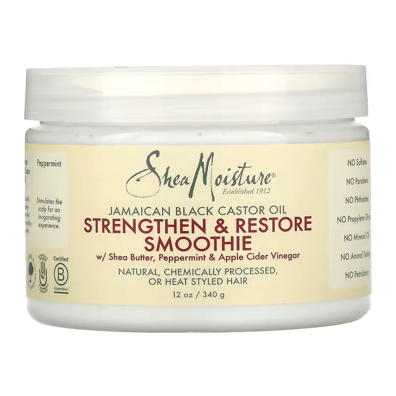 Strengthen & Restore Smoothie with Shea Butter, Peppermint & Apple Cider Vinegar, Jamaican Black Castor Oil, 12 oz (340 g)