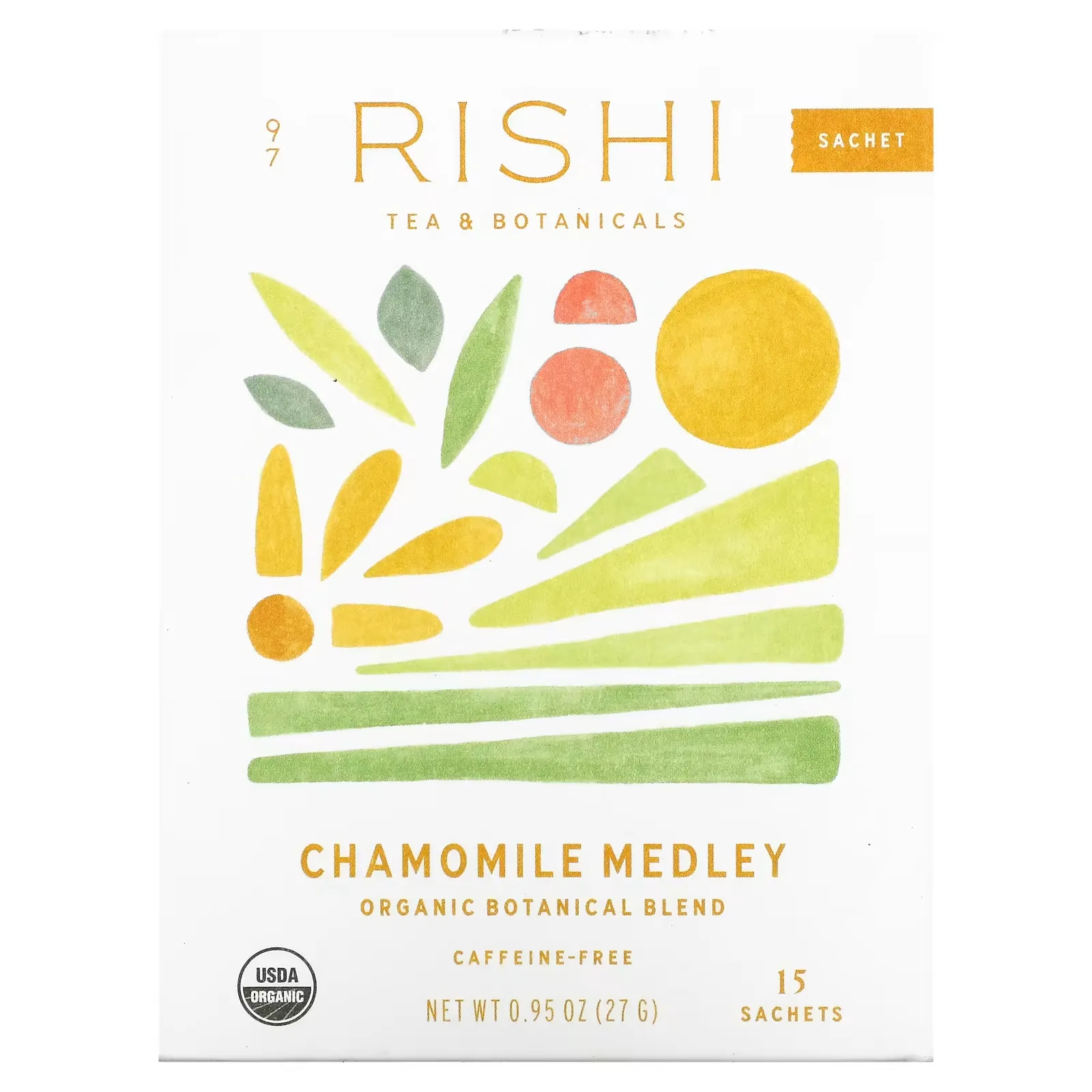 Organic Botanical Blend Tea, Chamomile Medley, Caffeine-Free, 15 Sachets, 0.95 oz (27 g)