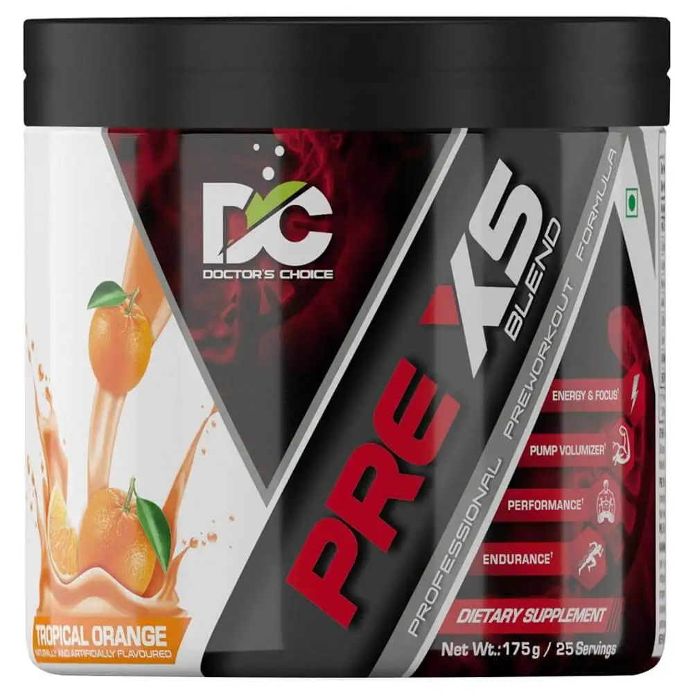 DOCTOR'S CHOICE Pre X5 Blend Professional Pre Workout Formula,  0.38 lb  Tropical Orange