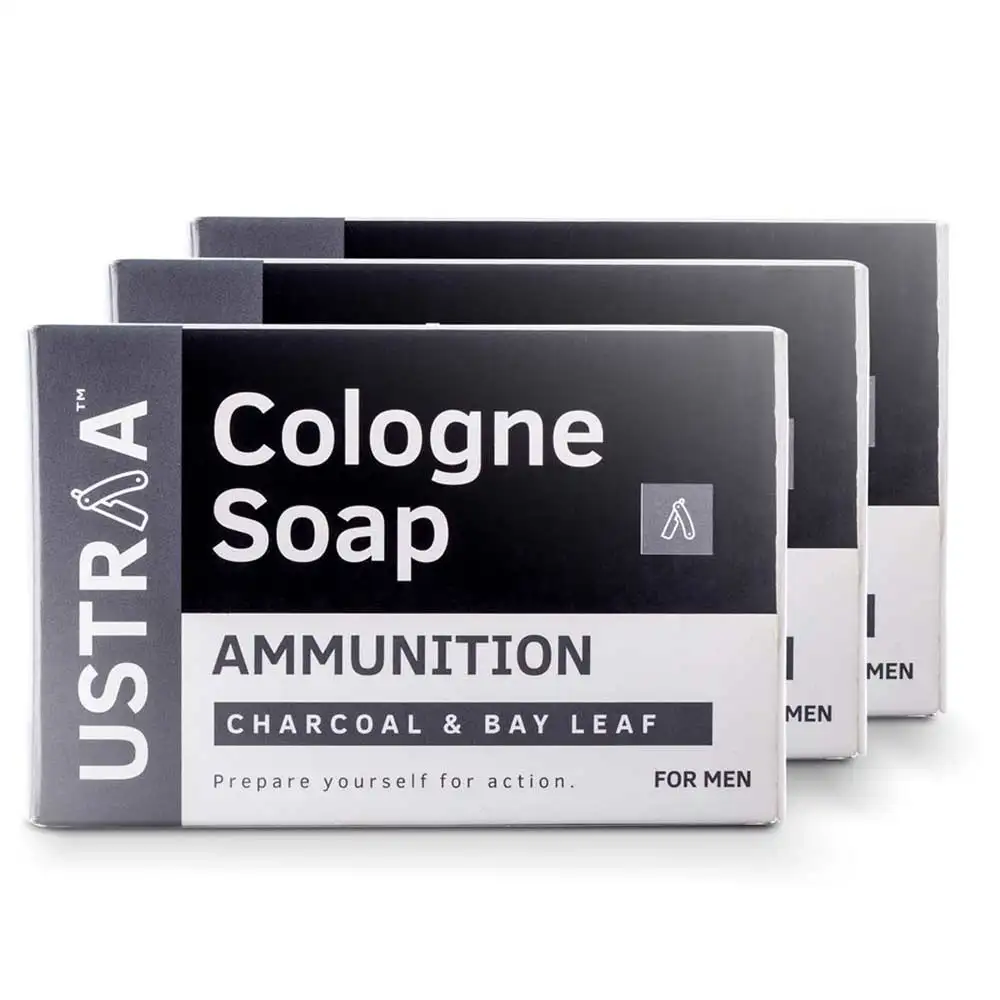 Ustraa Cologne Soap Ammunition (Pack of 3),  125 g  for Men