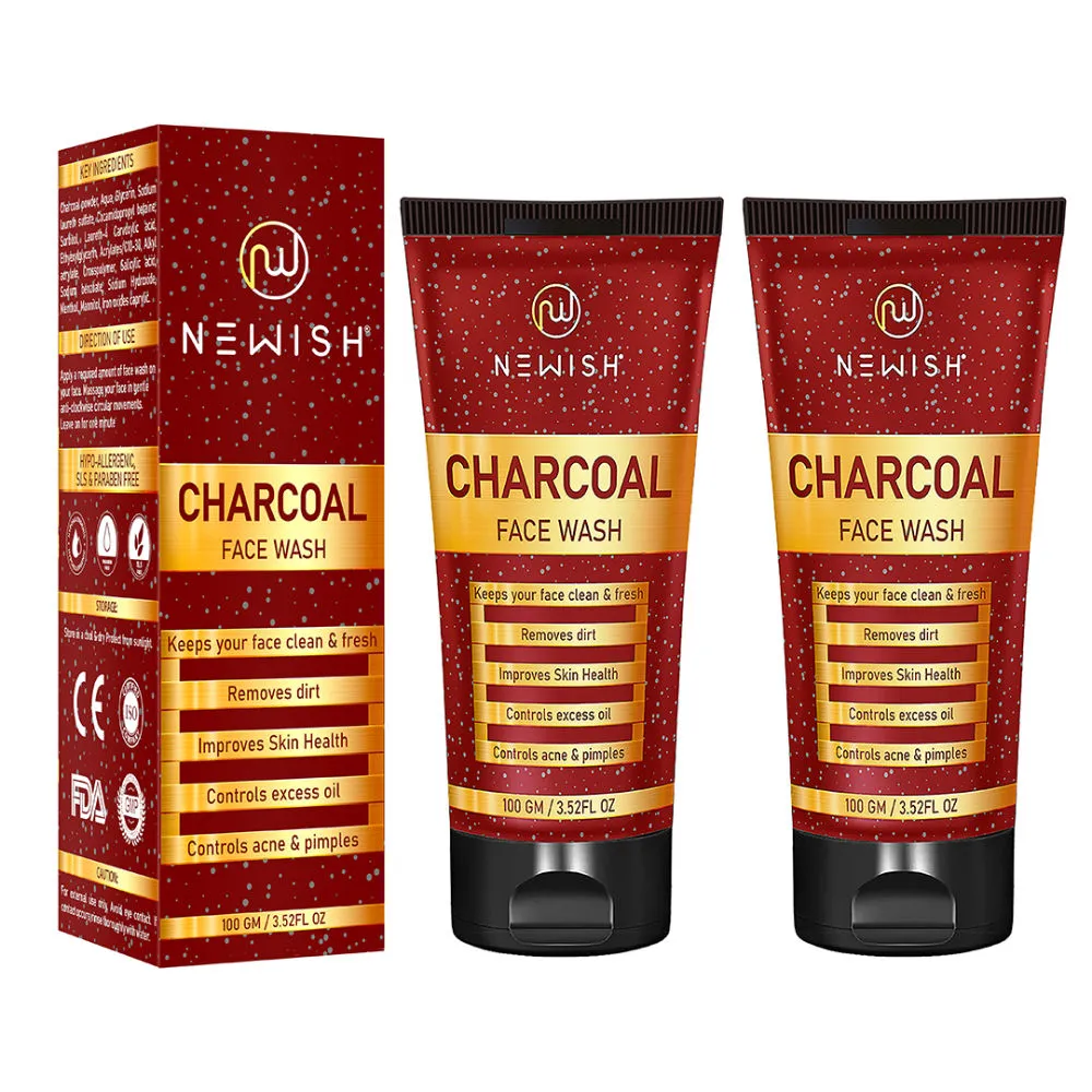 Newish Activated Charcoal Face Wash - Pack of 2