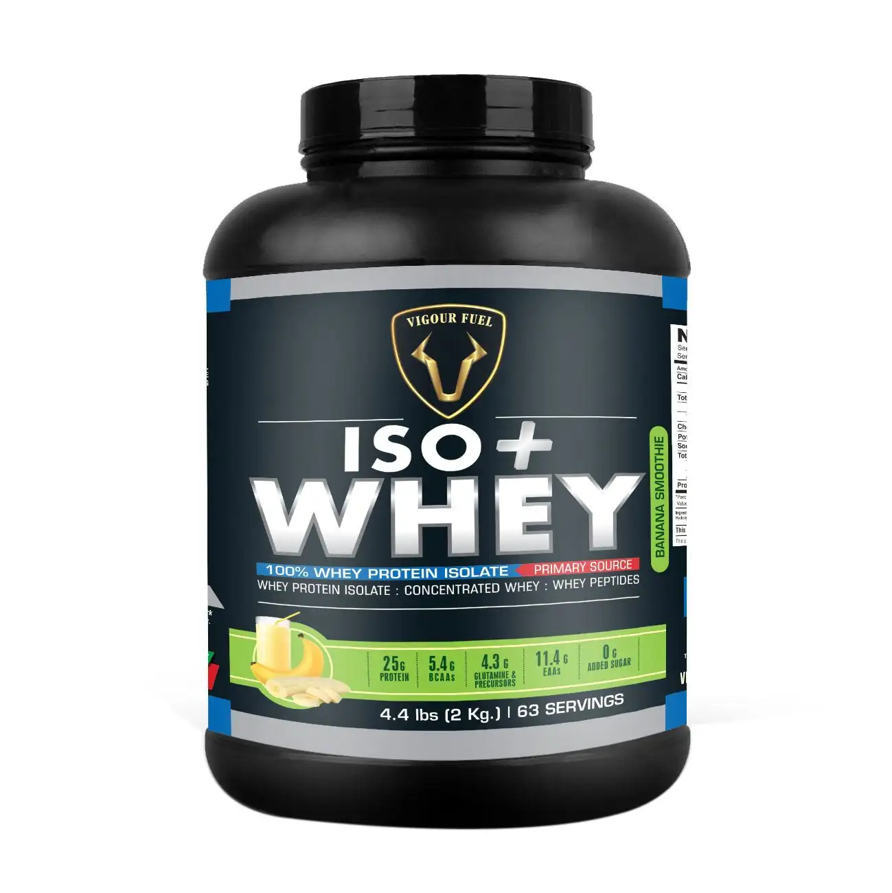 Vigour Fuel Iso Plus Whey Protein,  4.4 lb  Banana Smoothie