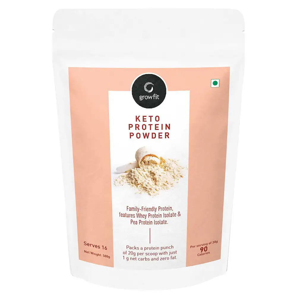 GrowFit Keto Protein Powder,  1.1 lb  Unflavoured