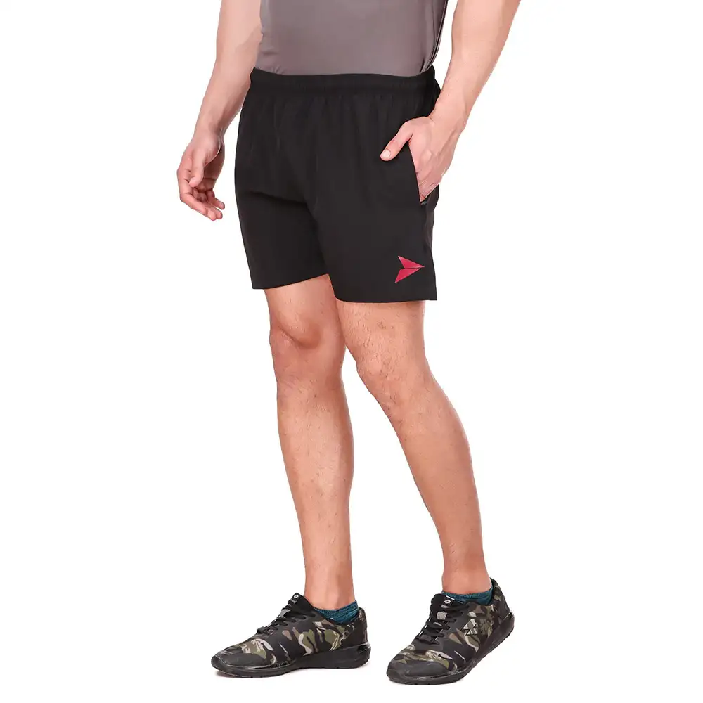 Fitinc N S Lycra Shorts with Both Side Safety Zippered Pockets,  XL  Black