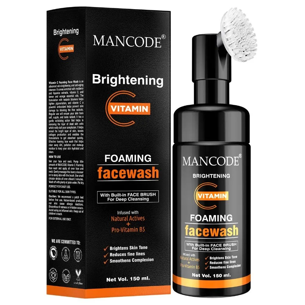 ManCode Brightening Vitamin C Foaming Facewash (with Built-in Brush)