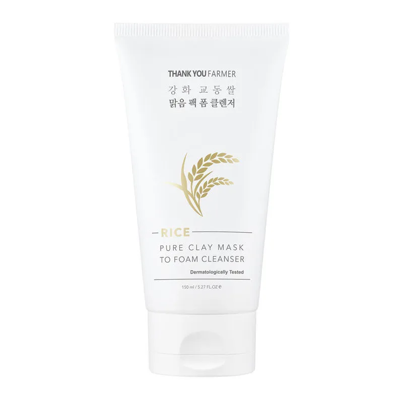 Thank You Farmer Rice Pure Clay Mask To Foam Cleanser