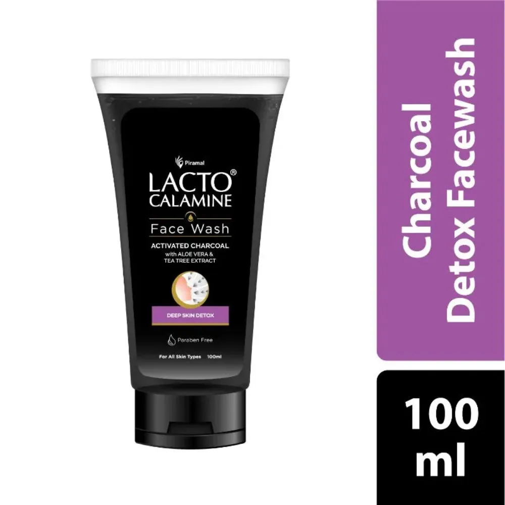 Lacto Calamine Activated Charcoal Face Wash with Aloe Vera & Tea Tree Extract