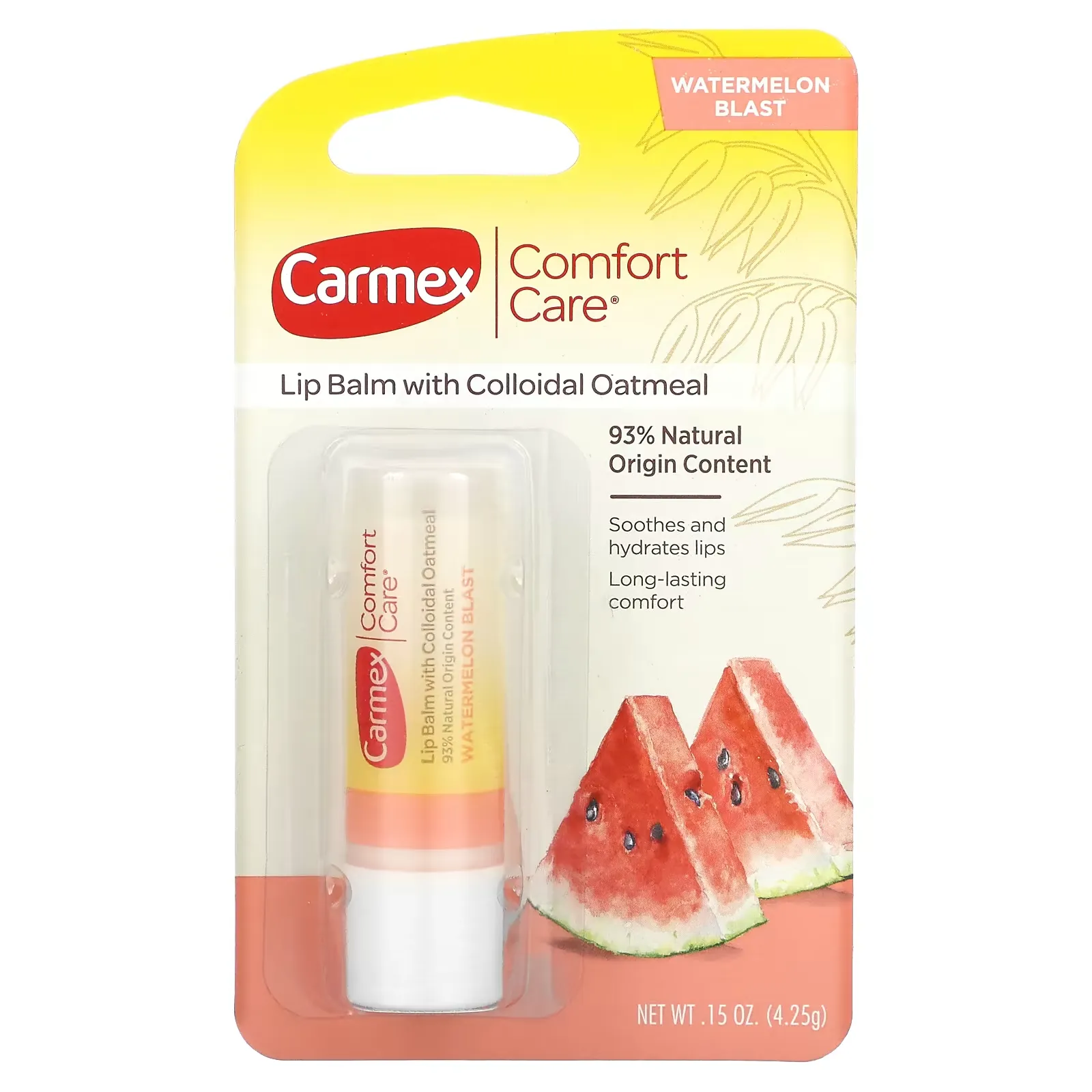 Comfort Care, Colloidal Oatmeal Lip Balm, Watermelon Blast, 0.15 oz (4.25 g)