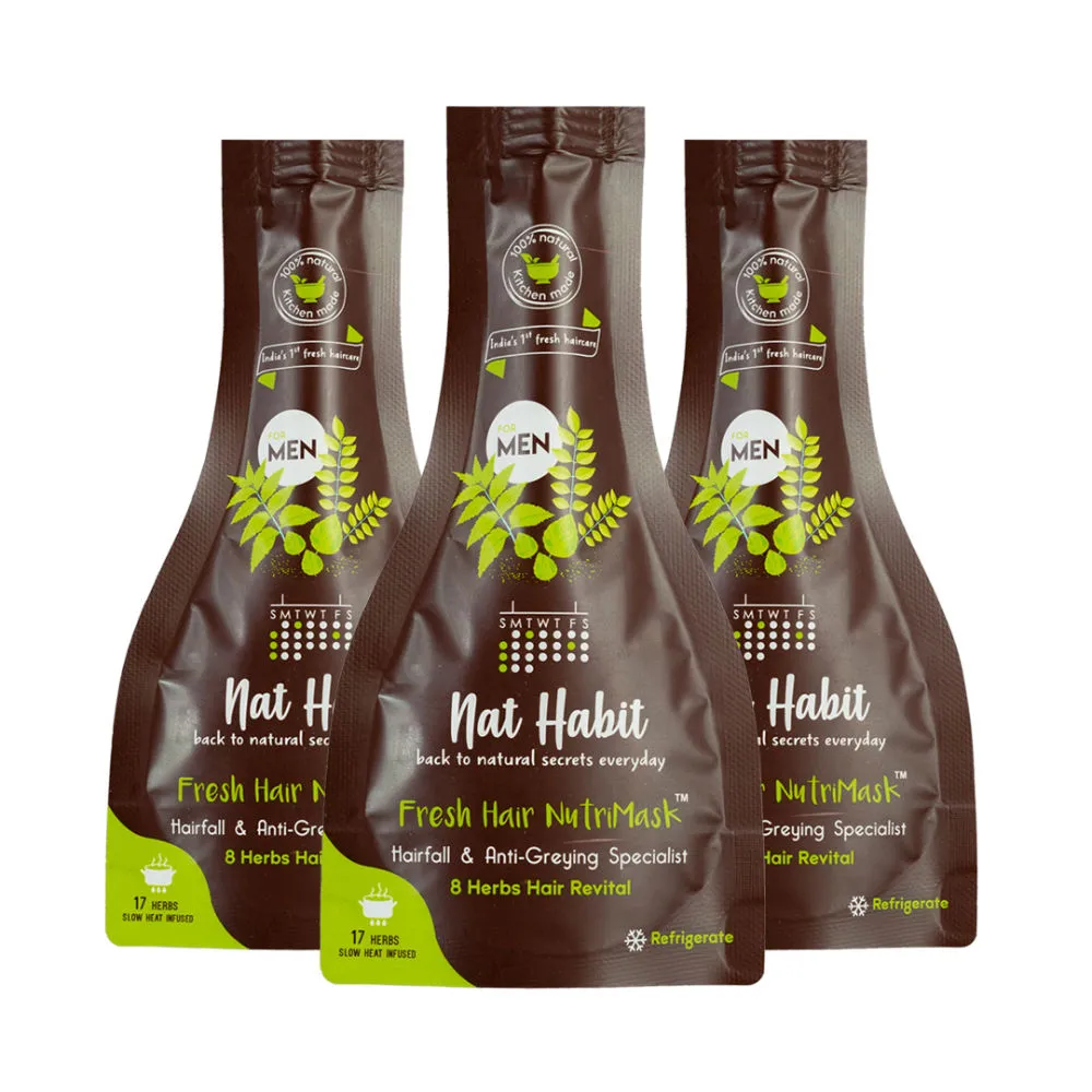 Nat Habit Fresh Hair Nutrimask 8 Herbs Hair Revital - Pack Of 3