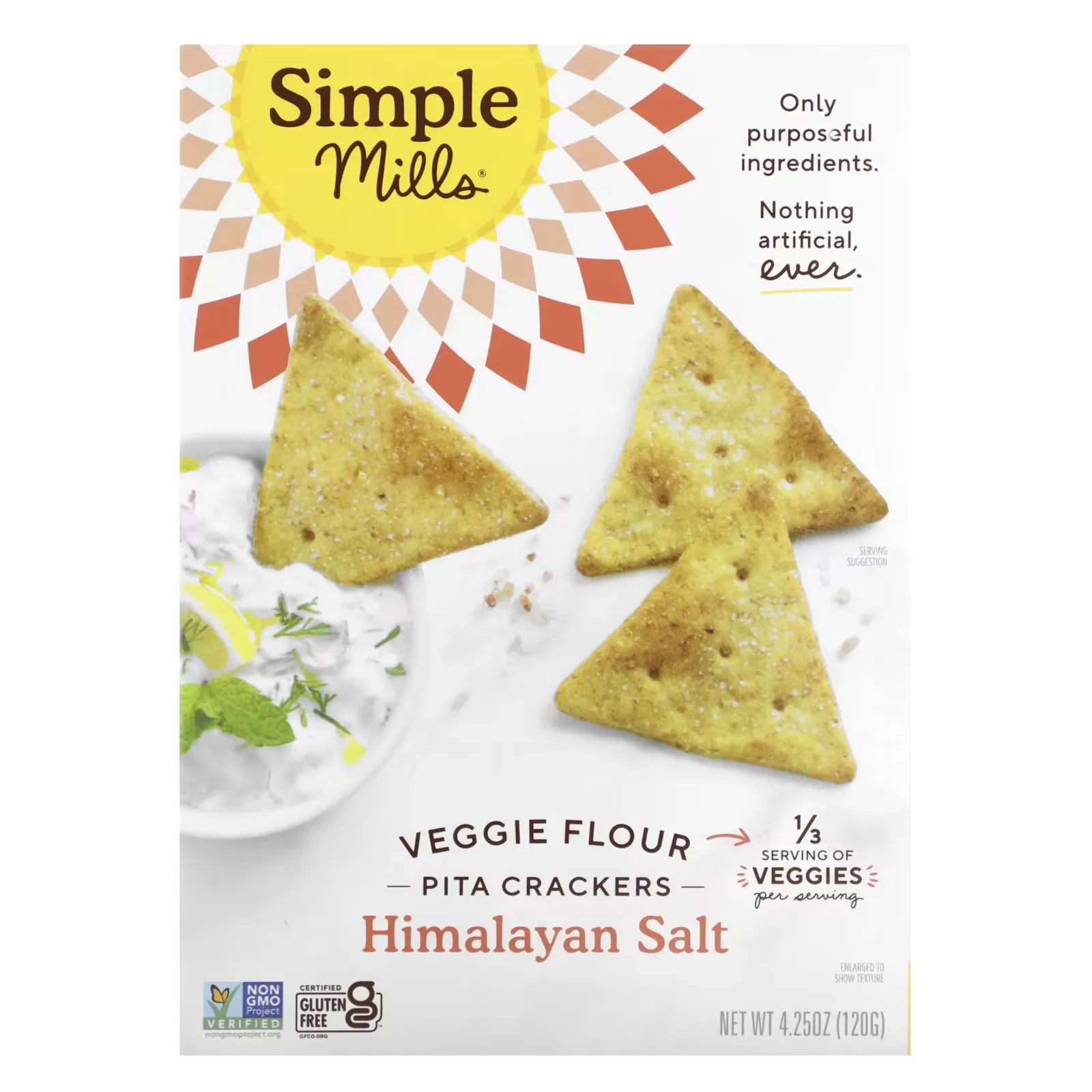 Veggie Flour Pita Crackers, Himalayan Salt, 4.25 oz (120 g)