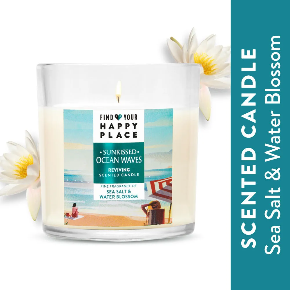 Find Your Happy Place - Sunkissed Ocean Waves Scented Candle Sea Salt & Water Blossom