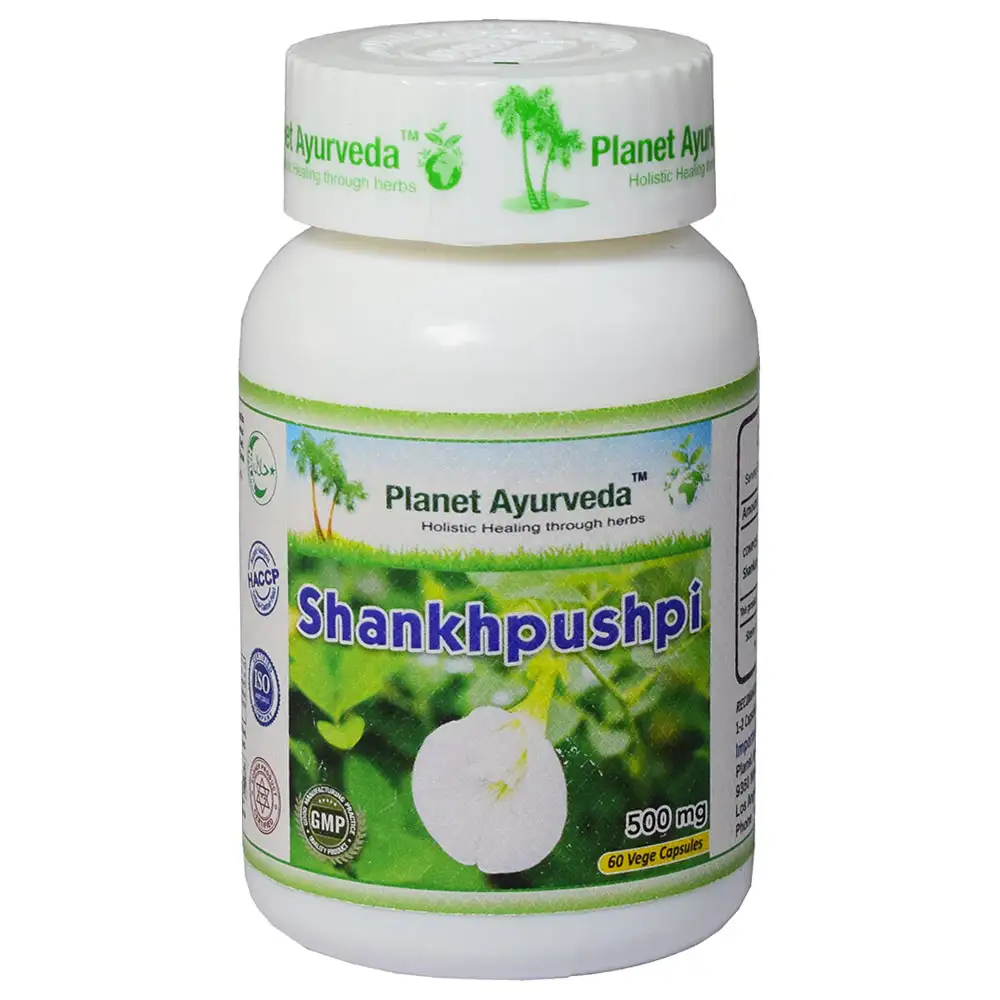 Planet Ayurveda Shankhpushpi 500 mg,  60 veggie capsule(s)