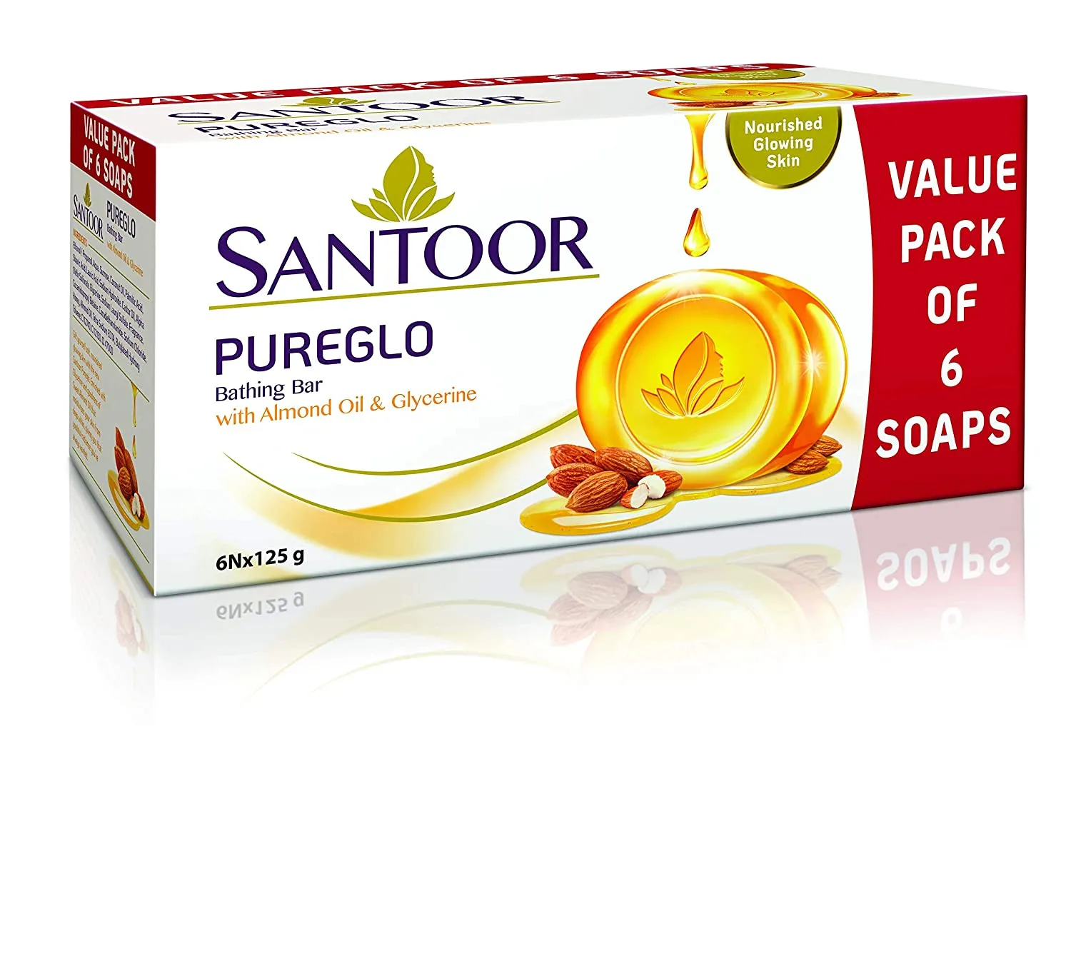 Santoor Glycerine Pureglo Soap - Pack Of 6