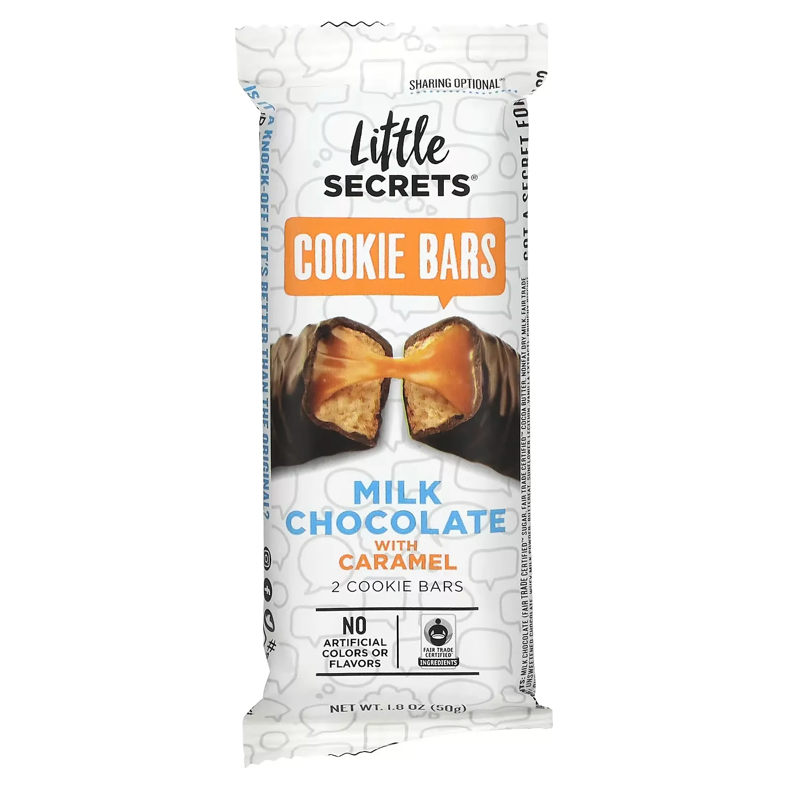 Milk Chocolate Cookie Bar, Caramel, 1.8 oz (50 g)