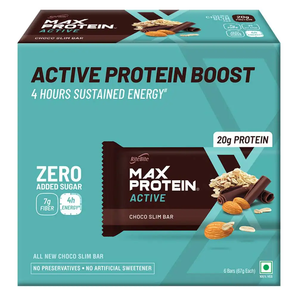 RiteBite Max Protein Active Bar (20g Protein),  6 Piece(s)/Pack  Choco Slim