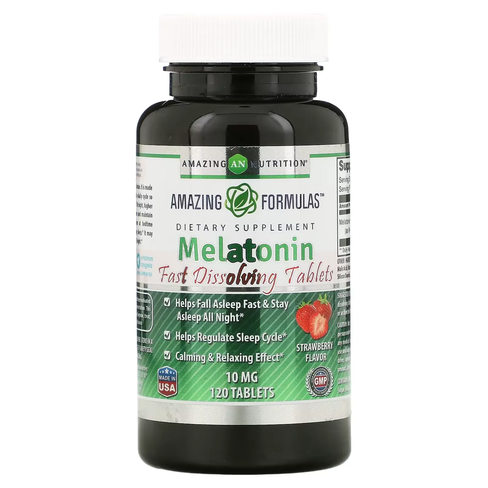 Melatonin, Strawberry, 10 mg, 120 Tablets