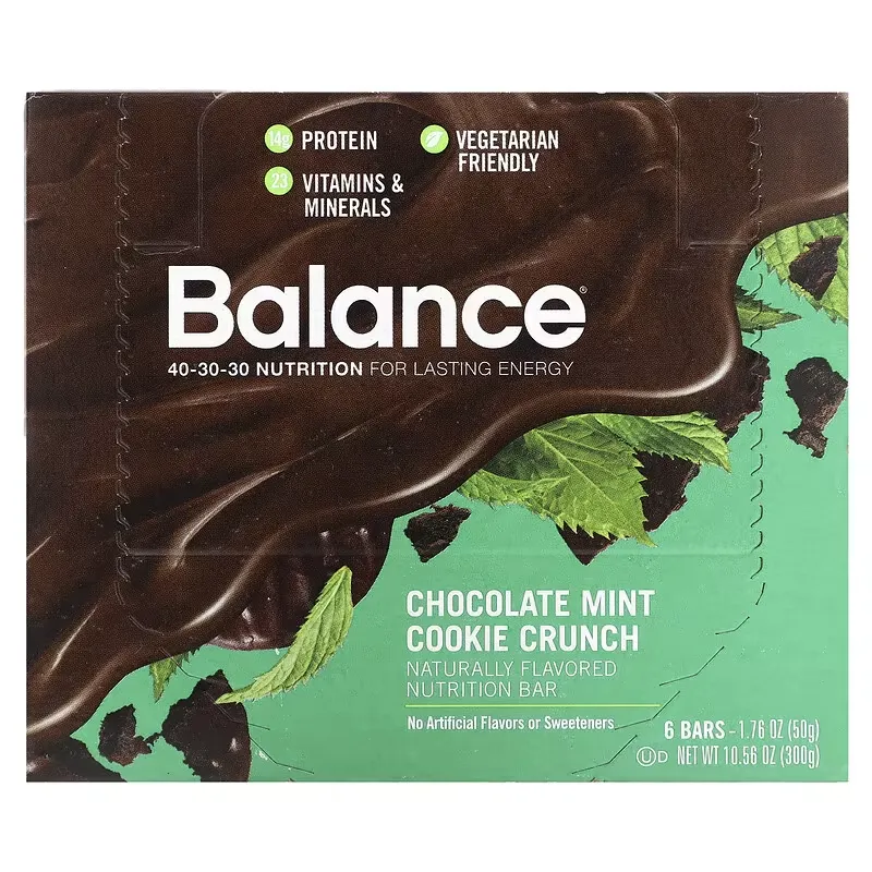 Nutrition Bar, Chocolate Mint Cookie Crunch, 6 Bars, 1.76 oz (50 g) Each