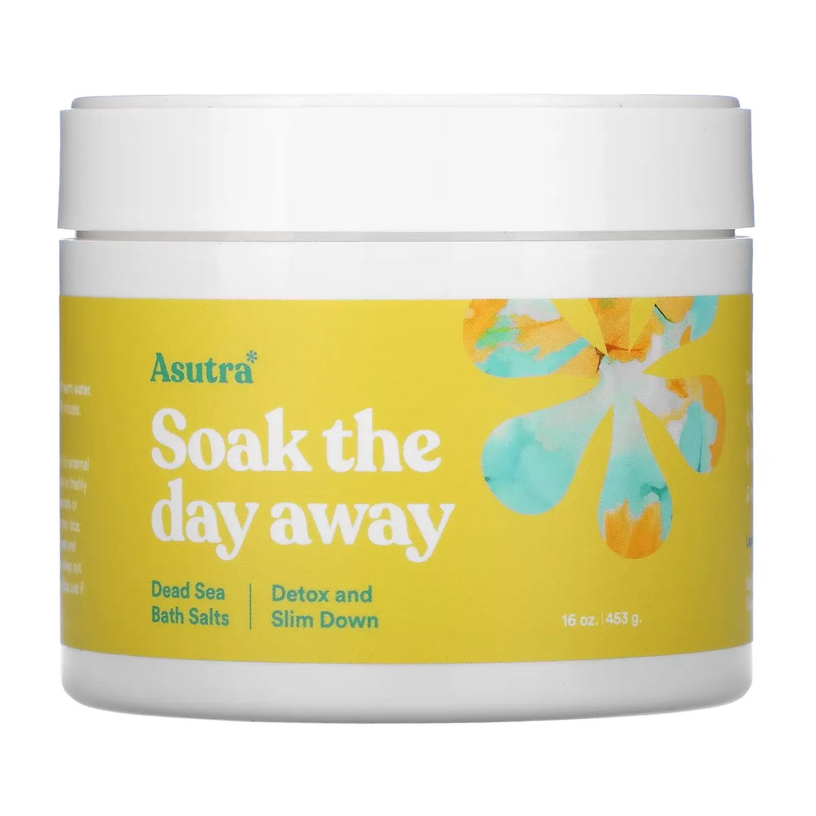 Soak The Day Away, Dead Sea Bath Salts, Detox and Slim Down, 16 oz (453 g)